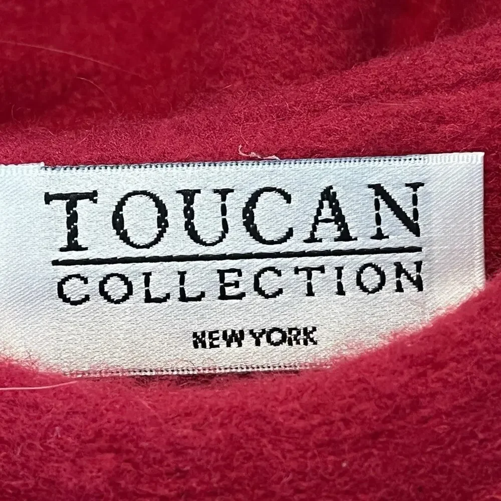 Toucan Collection Red Cloche Women SZ 6 1/2 Vintage With Flower Wool Retro Chic - Picture 11 of 11